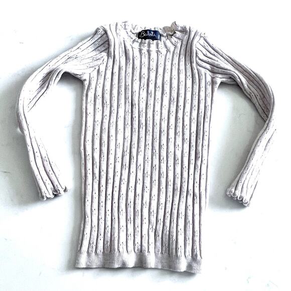 Belati Other - Belati girls ribbed eyelet ecru nutral sweater size 8